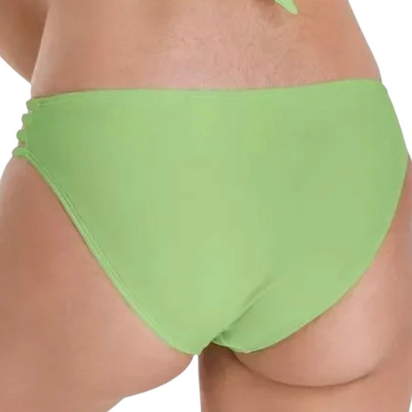 Salt + Cove Juniors' Strappy Side Hipster Bikini Swimsuit Bottom Green Size S - Picture 2 of 2